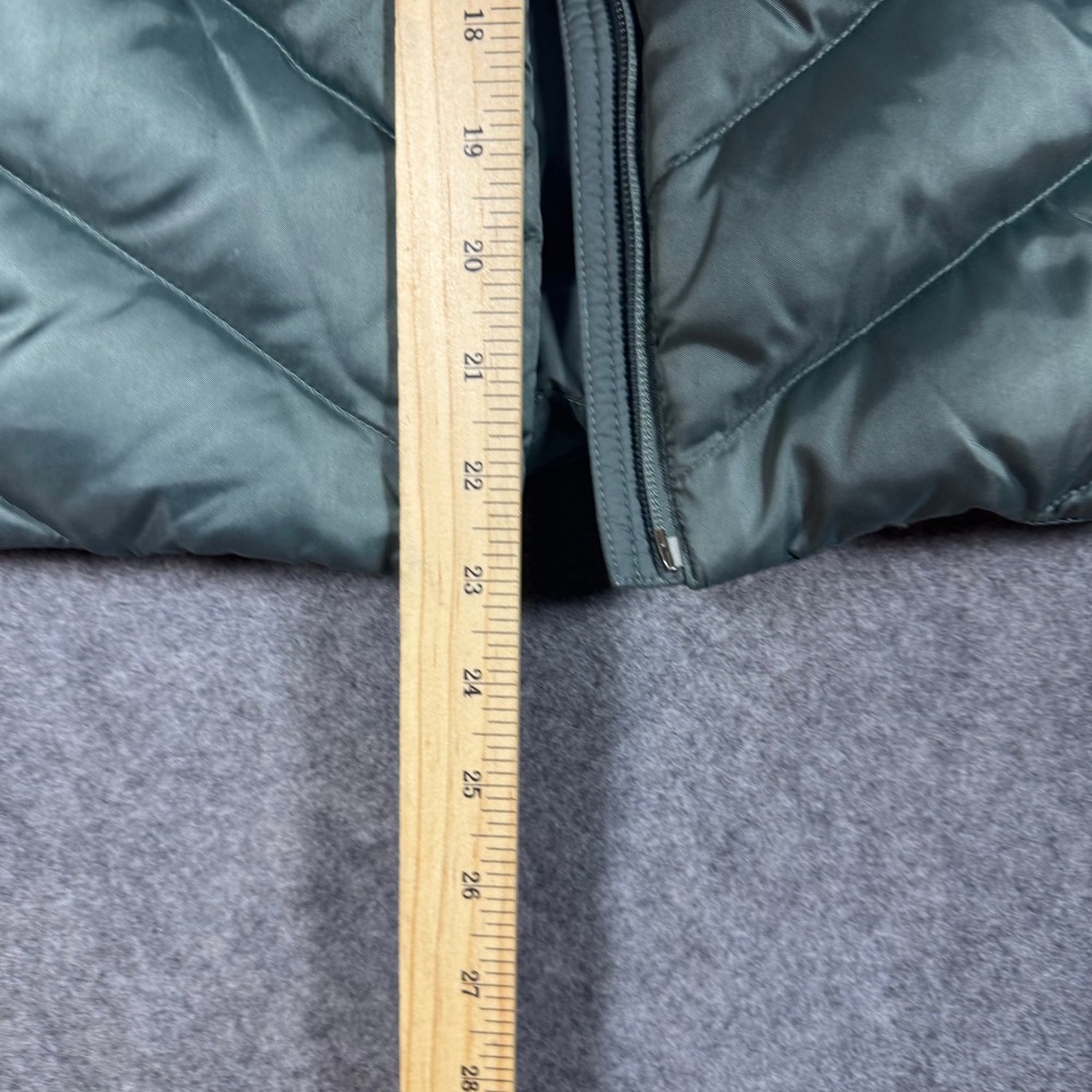 The North Face Puffer Jacket Womens S Green 550 Down Quilted Full Zip Coat FLAW* - Picture 11 of 12